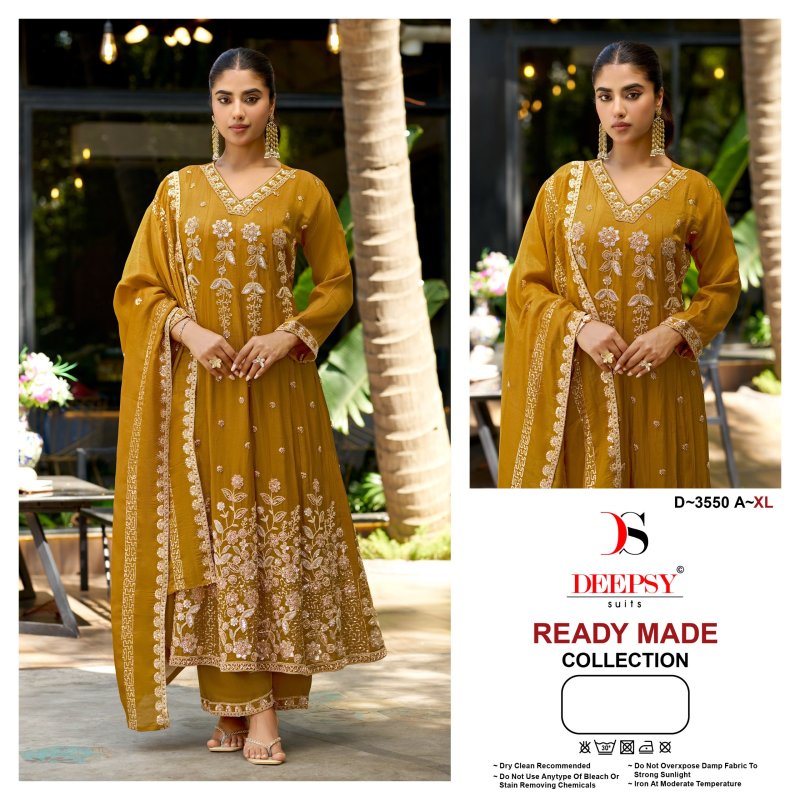 D 3550 A To D By Deepsy Viscose Tissue Silk Pakistani Readymade Suits 